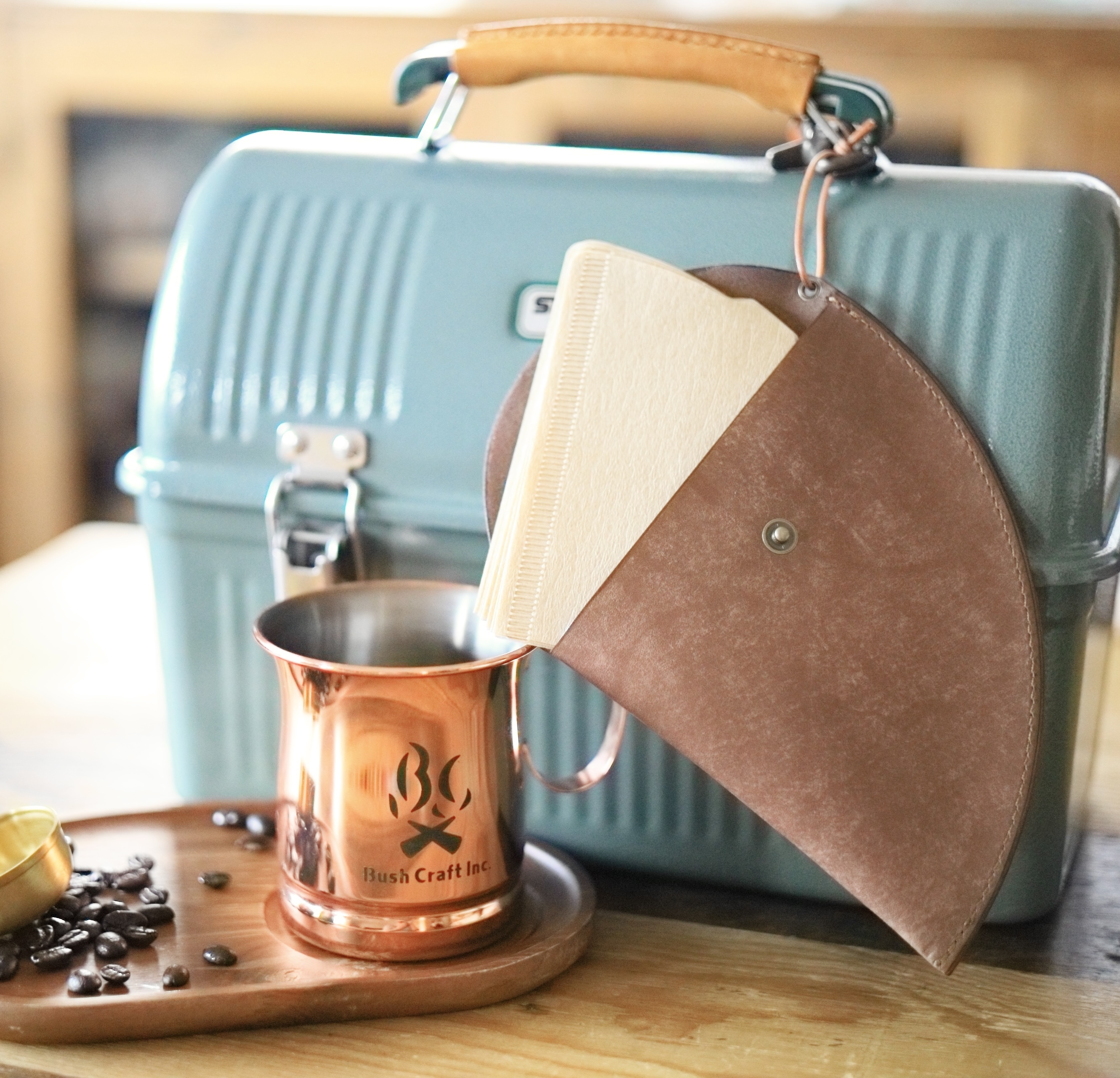 【コーヒーブラウン】イタリアンレザーのコーヒーフィルターケース